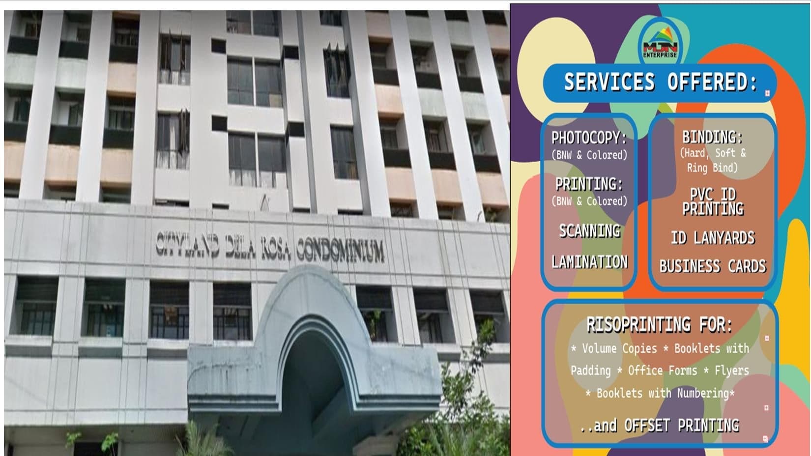 MJN ENTERPRISE PRINTING SERVICES cover